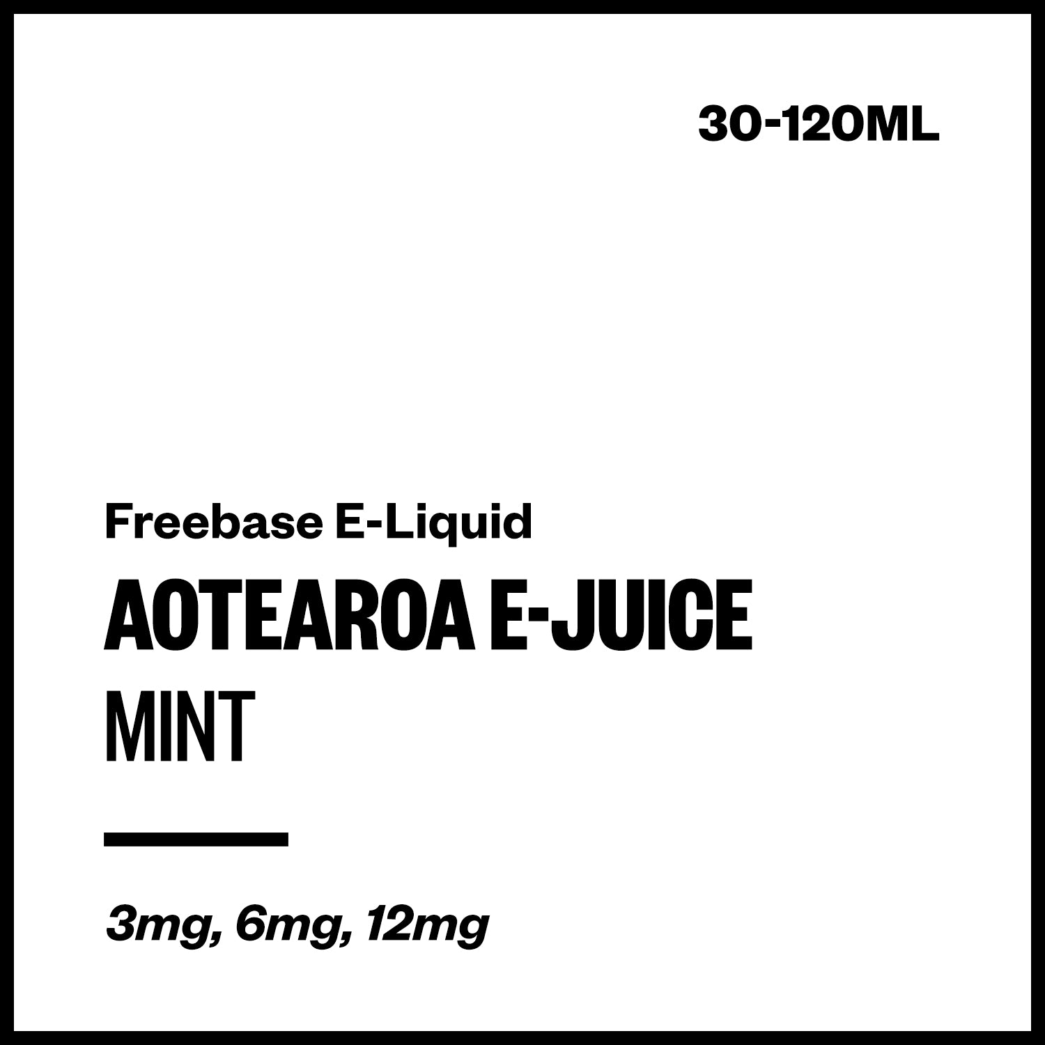 aej-mint-freebase-with-nicotine.jpg Aotearoa E-Juice - Mint (Freebase E-Liquid) - 120ml / 3mg/mL Nicotine Content - Image 1