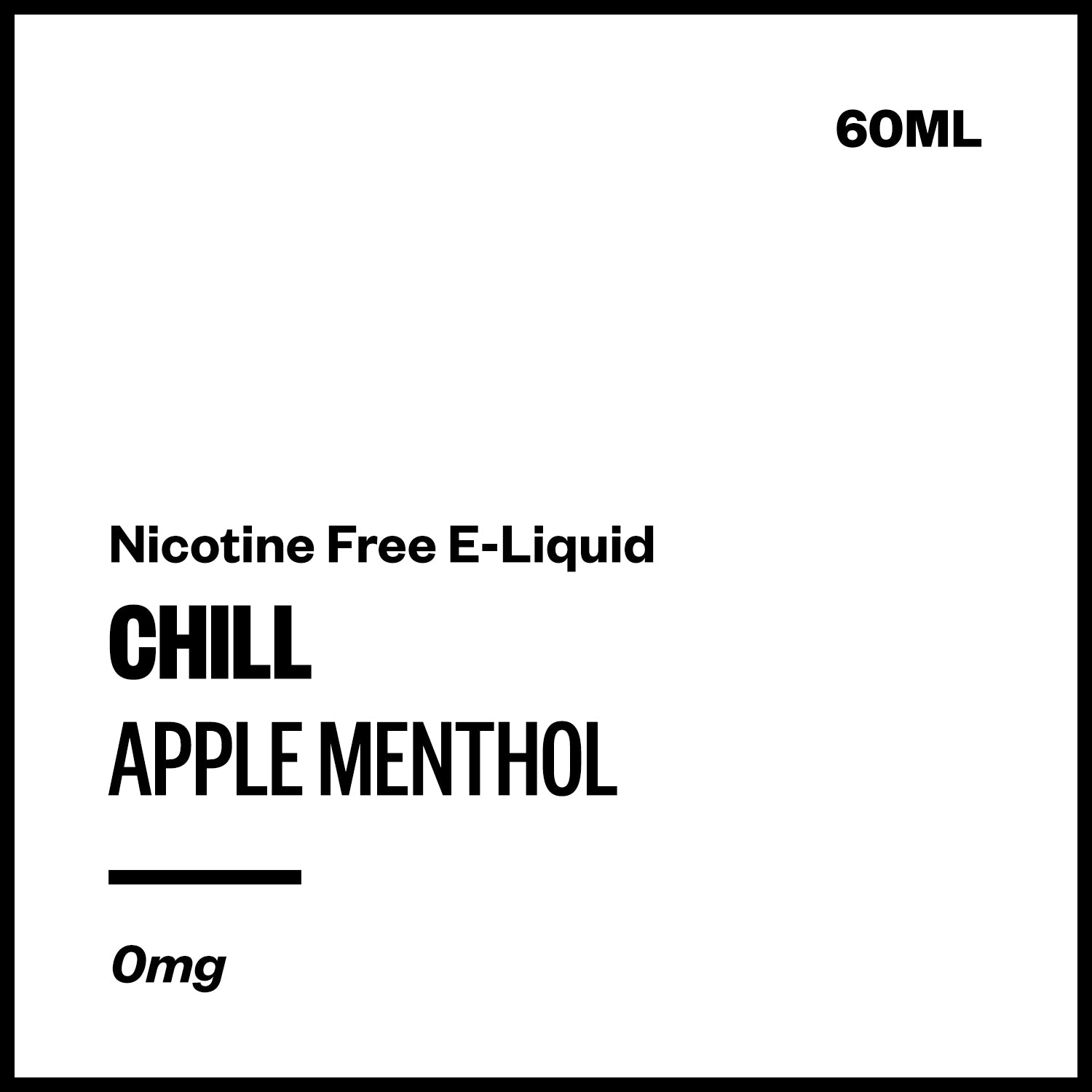 chill-apple-freebase-no-nicotine.jpg Chill - Apple Menthol (Nicotine Free E-Liquid 60ml) - Image 1