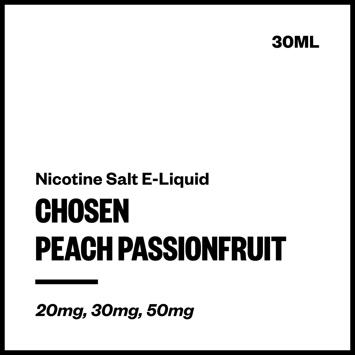 chosen-salts-peach-passionfruit_6875cd01-6ff7-4599-a9c7-15b9465cfcf3.jpg Chosen - Peach Passionfruit (Nic Salt E-Liquid 30ml) - Image 1