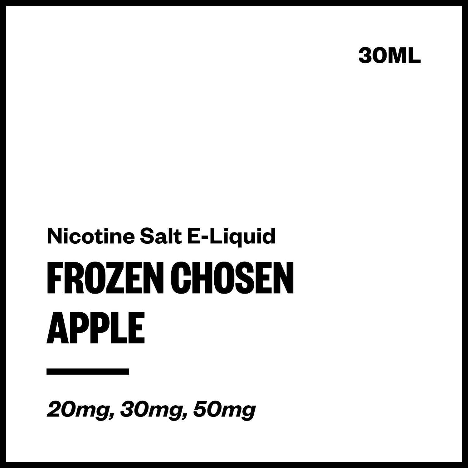 frozen-chosen-salts-apple_a8f6566e-ad0a-4787-9953-f5af0d3e4481.jpg Frozen Chosen - Apple (Nic Salt E-Liquid 30ml) - Image 1