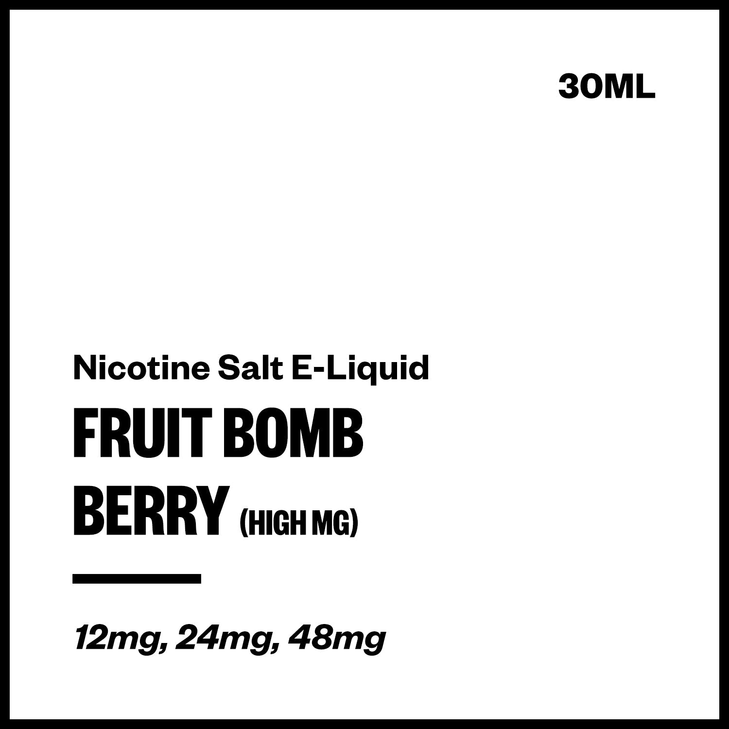 fruit-bomb-salts-berry-high-mg_3b7f0f51-4d89-43ad-9b84-3370ed4f0868.jpg Fruit Bomb - Berry (High MG Nic Salt E-Liquid 30ml) - Image 1