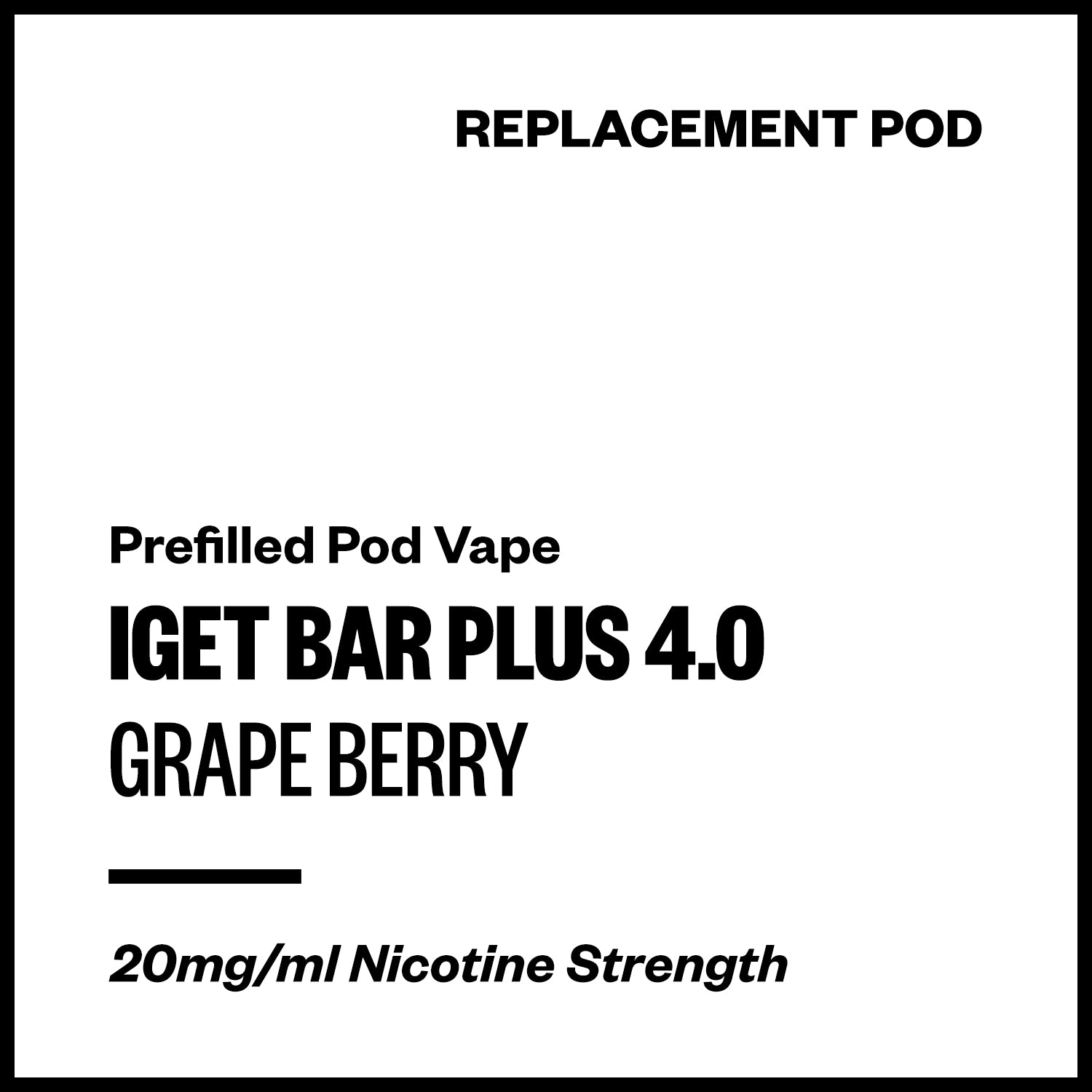 iget-bar-plus-4-pod-grape-berry.jpg IGET Bar Plus 4.0 - Grape Berry (Replacement Pod) - Image 1
