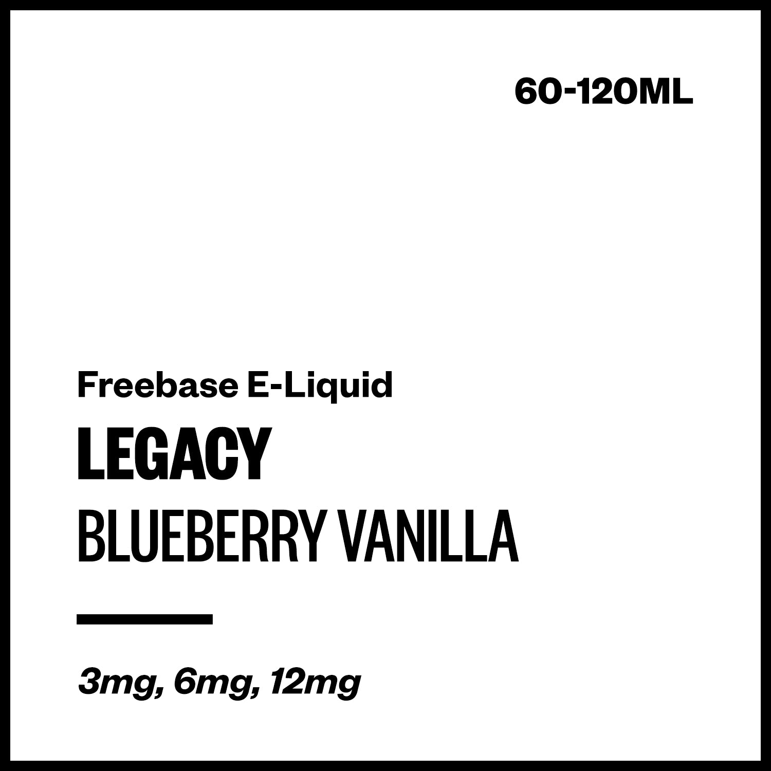legacy-blueberry-vanilla-freebase-with-nicotine.jpg Legacy - Blueberry Vanilla (Freebase E-Liquid) - 120ml / 3mg/mL Nicotine Content - Image 1