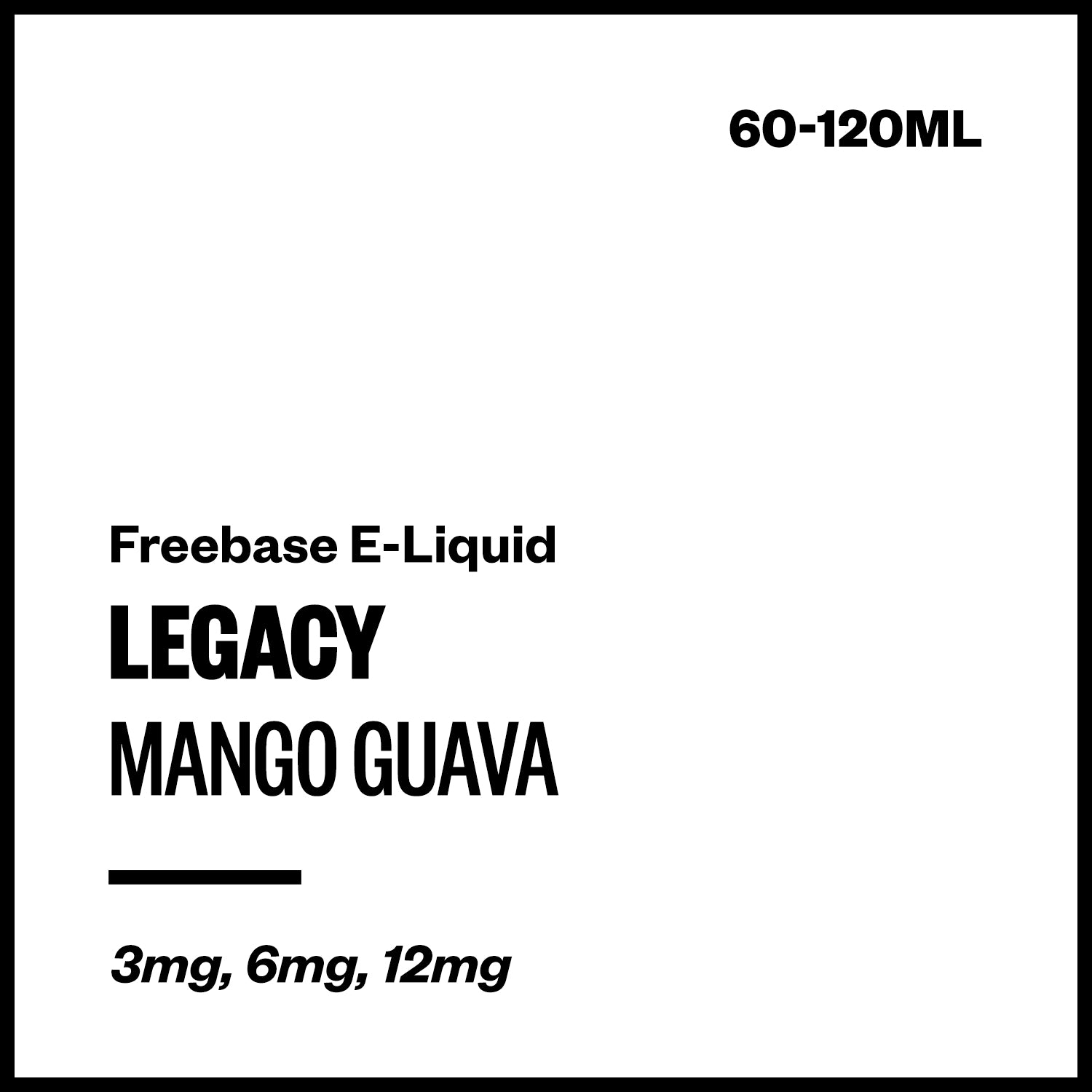 legacy-mango-guava-freebase-with-nicotine.jpg Legacy - Mango Guava (Freebase E-Liquid) - 60ml / 6mg/mL Nicotine Content - Image 1