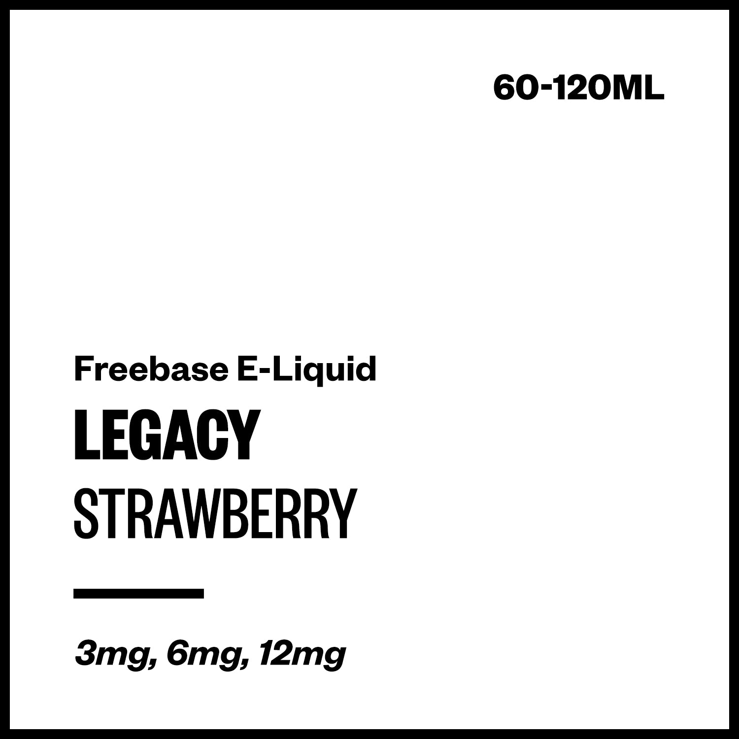 legacy-strawberry-freebase-with-nicotine.jpg Legacy - Strawberry (Freebase E-Liquid) - 60ml / 3mg/mL Nicotine Content - Image 1