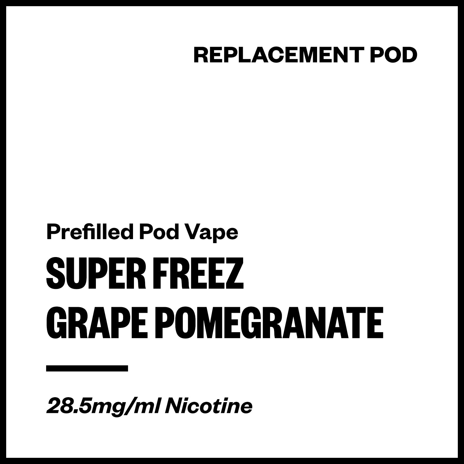 super-freez-prefilled-pod-grape-pomegranate_6cce5e56-0cf5-4db7-9774-62e93bc99104.jpg Super Freez Tesla Bar - Grape Pomegranate (Replacement Pod) - Image 1