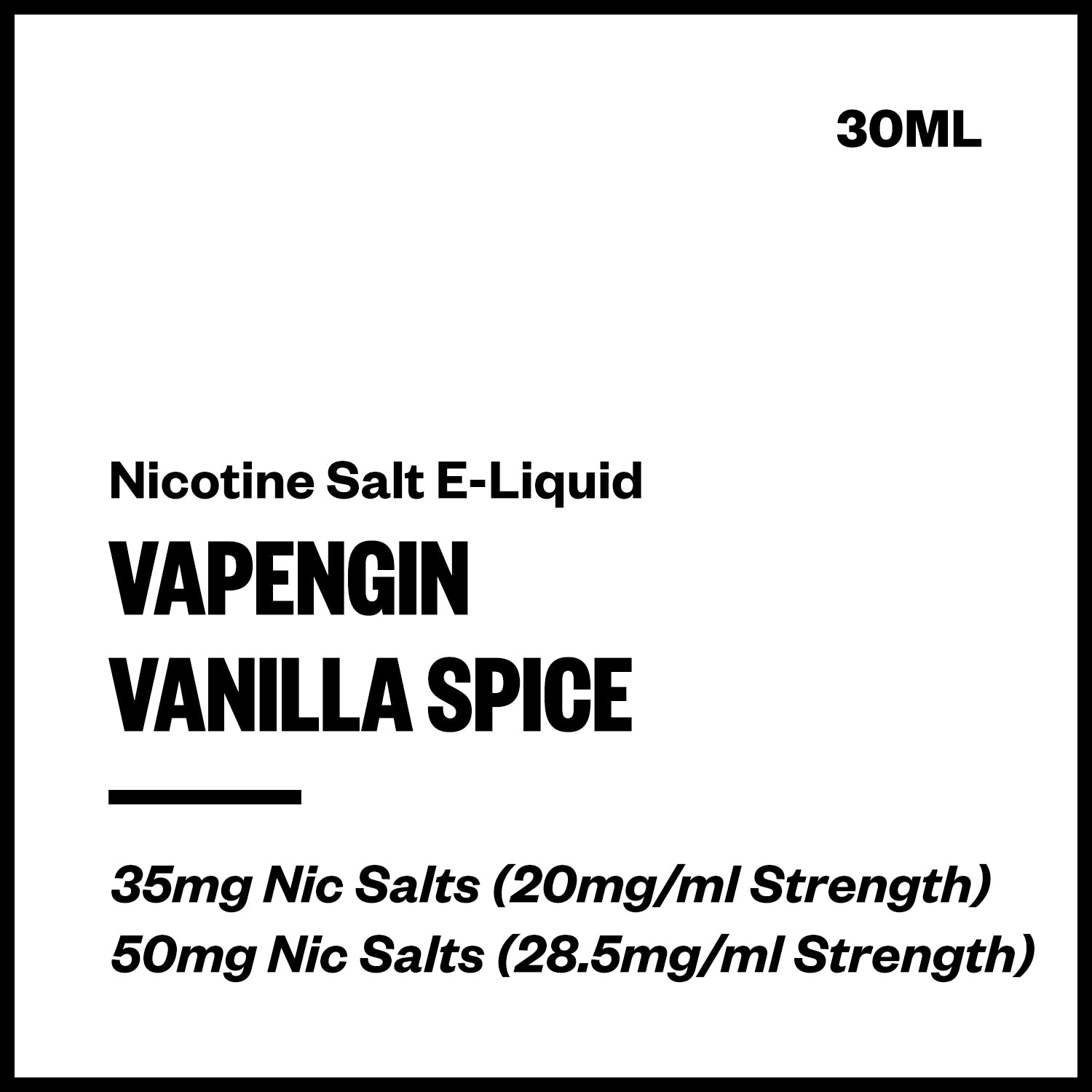 vapengin-salts-vanilla-spice.jpg Vapengin - Vanilla Spice (Nic Salt E-Liquid 30ml) - Image 1